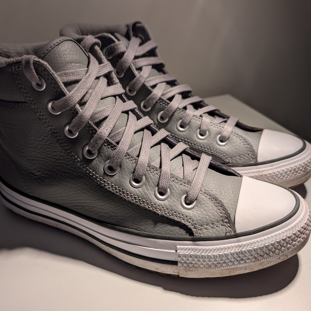 Converse Gray Leather High-Tops